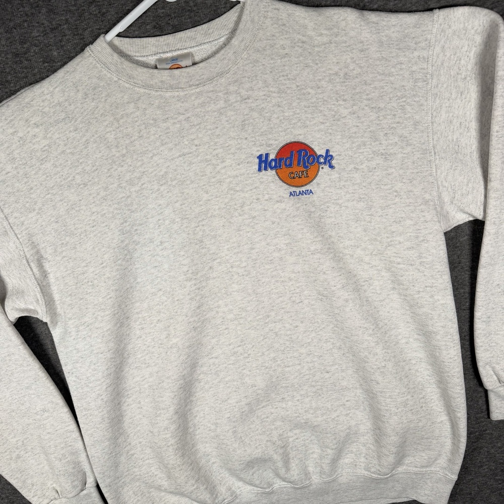 Vintage Hard Rock Cafe Atlanta Sweatshirt Large Gray USA All Is One 90s Music